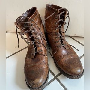 Brown lace up boots
